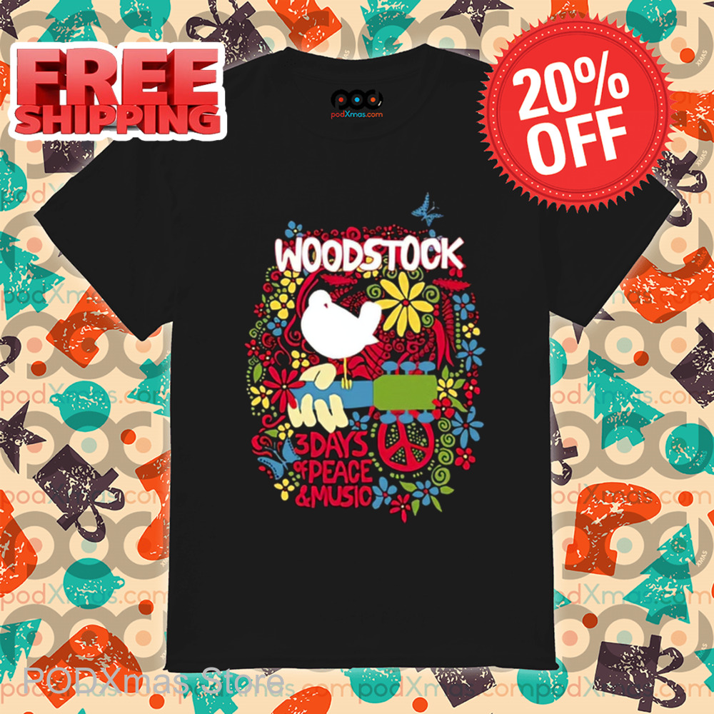 Woodstock 3 Days Of Peace And Music Hippie Retro Shirt