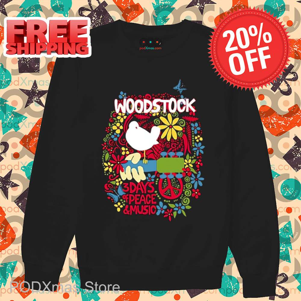 Woodstock 3 Days Of Peace And Music Hippie Retro Shirt