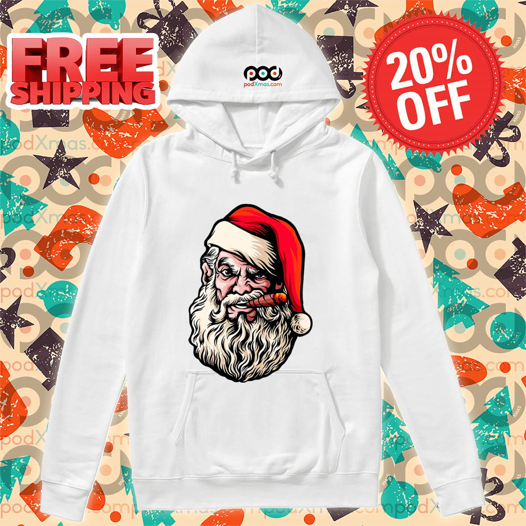 Santa Head Smoking Christmas 2024 Shirt