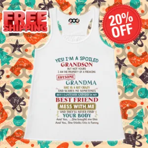 Yes I'm A Spoiled Grandson But Not Yours I Am The Property Of A Freaking Awesome Grandma Shirt