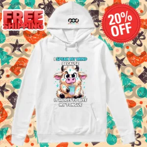 Cow I Speak My Mind Because It Hurts To Bite My Tongue Shirt-enhance