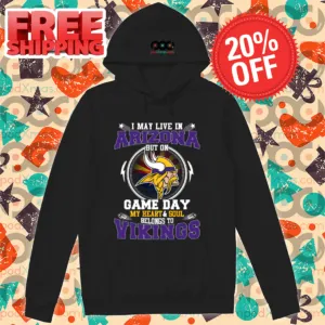 I May Live In Arizona But On Game Day My Heart And Soul Belongs To Vikings 2024 Shirt-enhance