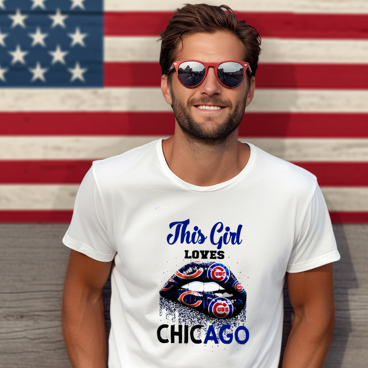 Lips This Girl Loves Chicago Bears Chicago Cubs 2024 Shirt-enhance