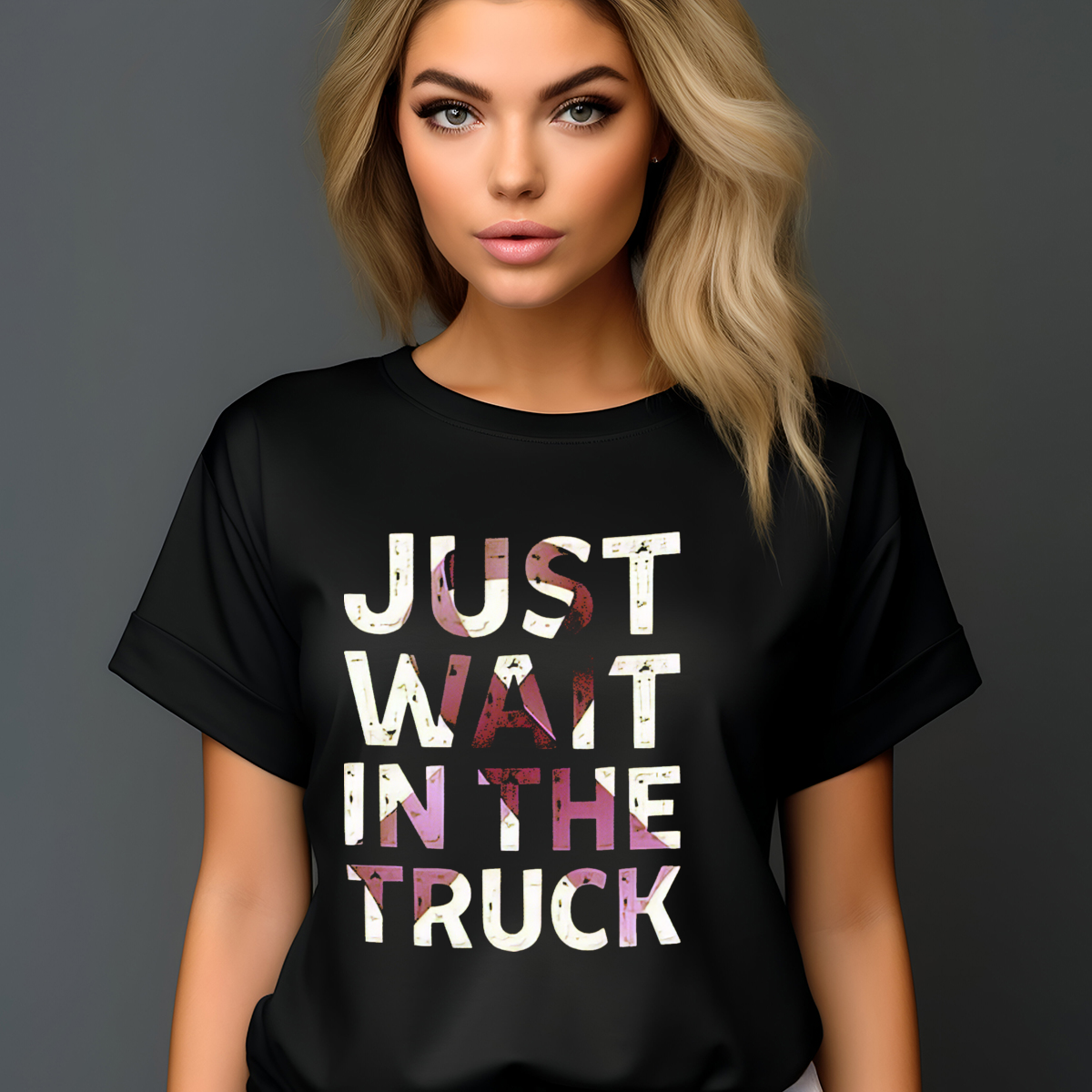 Purple Ribbon Just Wait In The Truck Shirt-enhance
