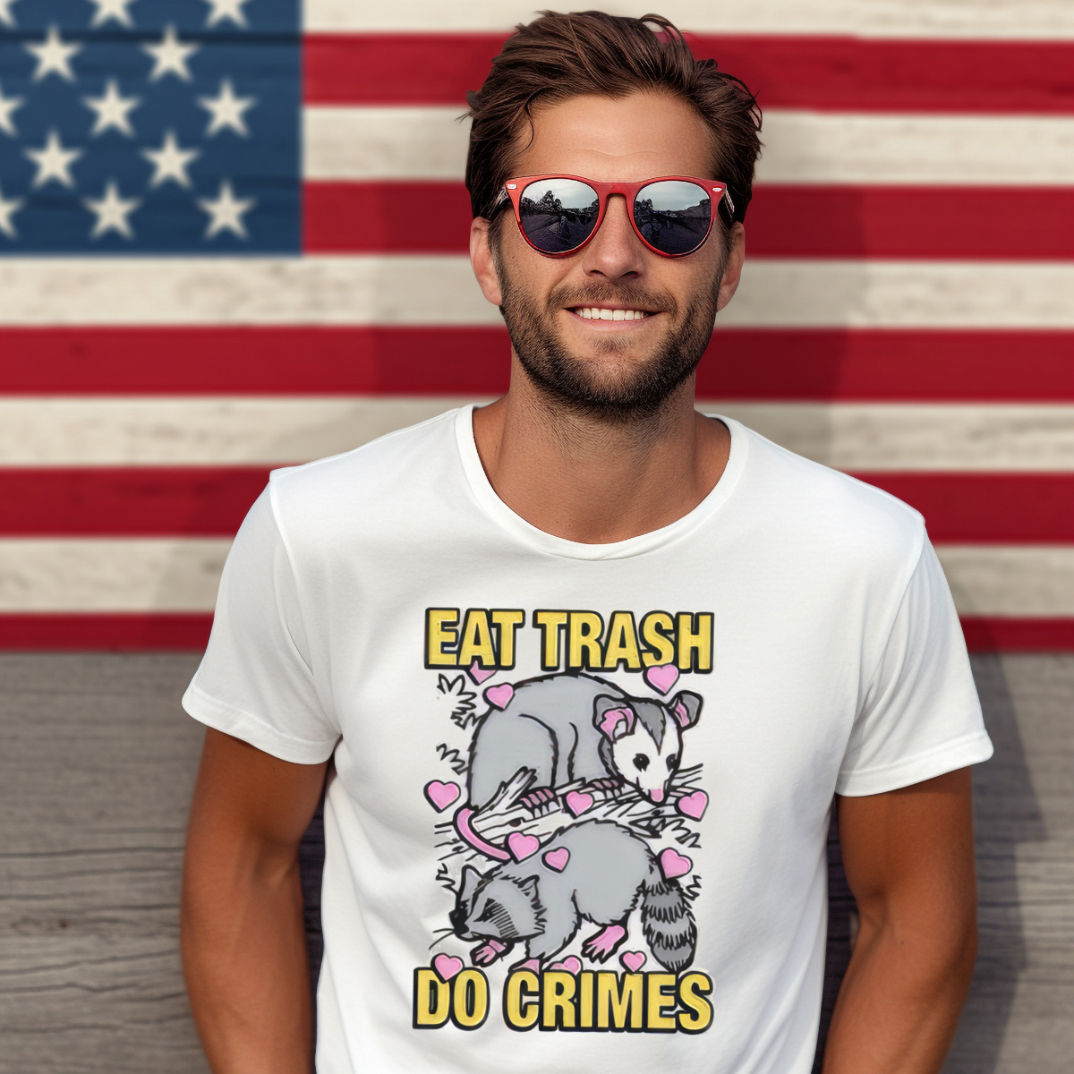 Raccoon Opossum Eat Trash Do Crimes Shirt-denoise-enhance