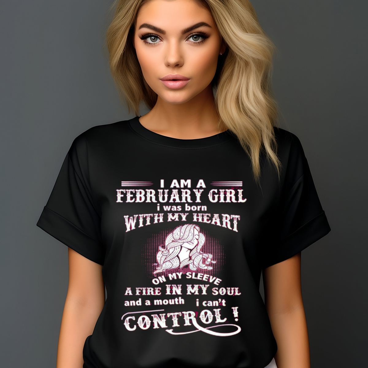 I Am A February Girl I Was Born With My Heart Vintage 2024 Shirt I Am A February Girl I Was Born With My Heart Vintage 2024 Shirt