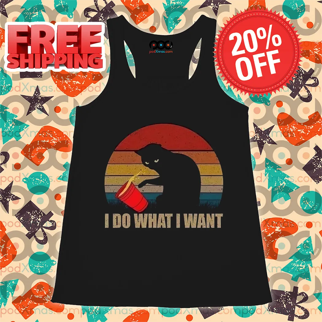Black Cat I Do What I Want Retro 2024 Shirt