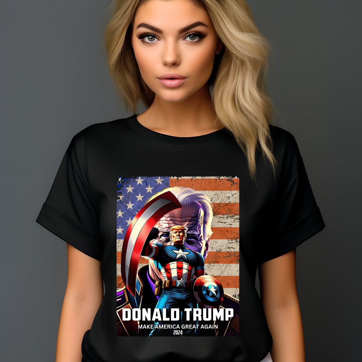 Captain America Trump Make America Great Again 2024 Vintage Shirt Captain America Trump Make America Great Again 2024 Vintage Shirt