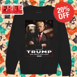 Donald Trump Eagle Make America Great Again 2024 American Flag Shirt