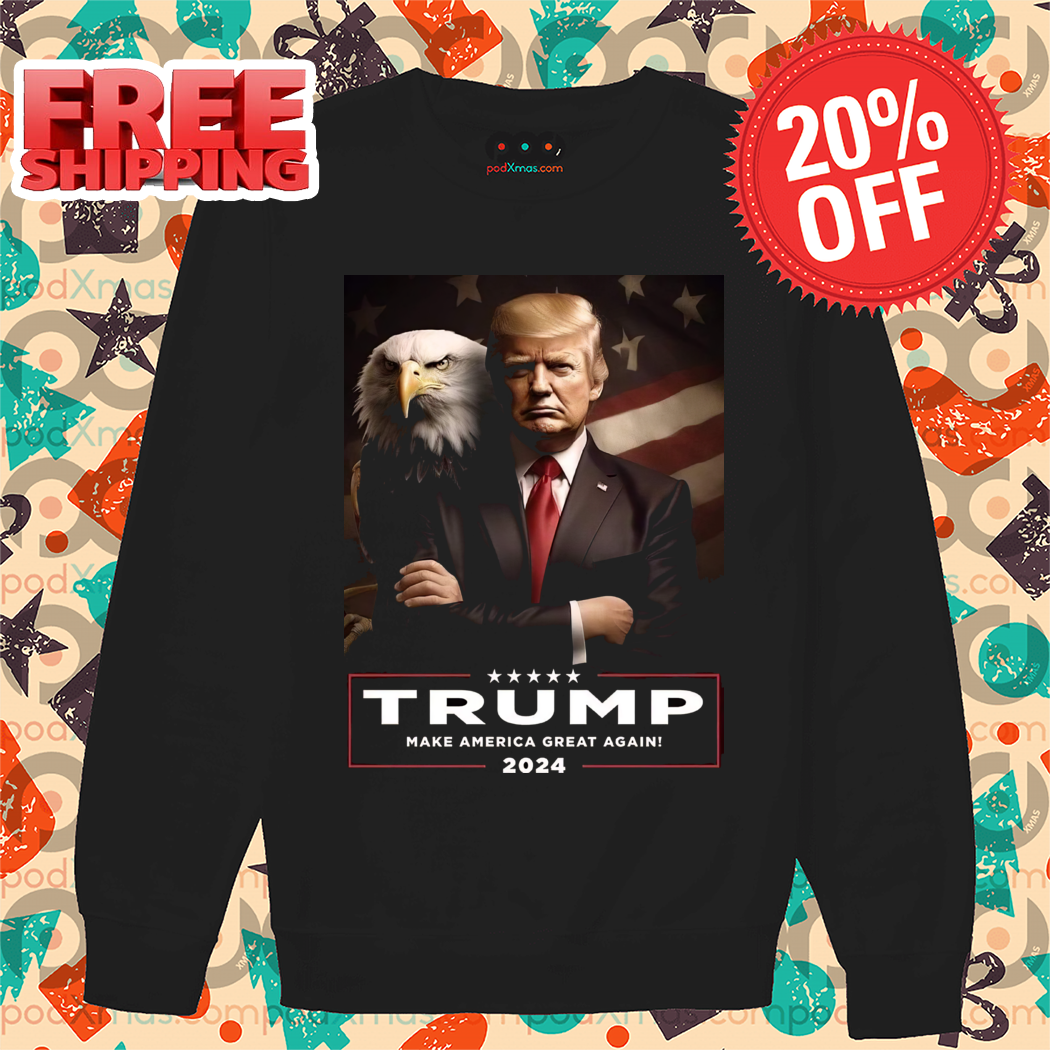 Donald Trump Eagle Make America Great Again 2024 American Flag Shirt 1 Donald Trump Eagle Make America Great Again 2024 American Flag Shirt