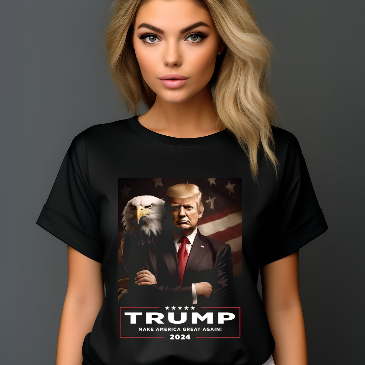 Donald Trump Eagle Make America Great Again 2024 American Flag Shirt Donald Trump Eagle Make America Great Again 2024 American Flag Shirt