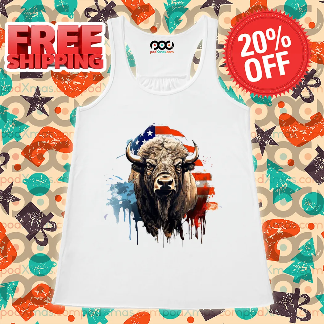 Bison American Flag 2024 Shirt