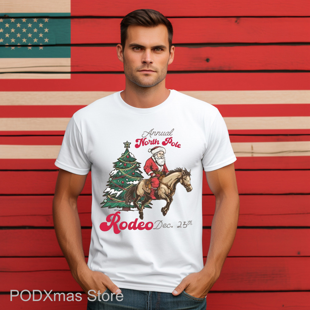 Annual North Pole Rode Dec 25th Santa Riding Horse Shirt
