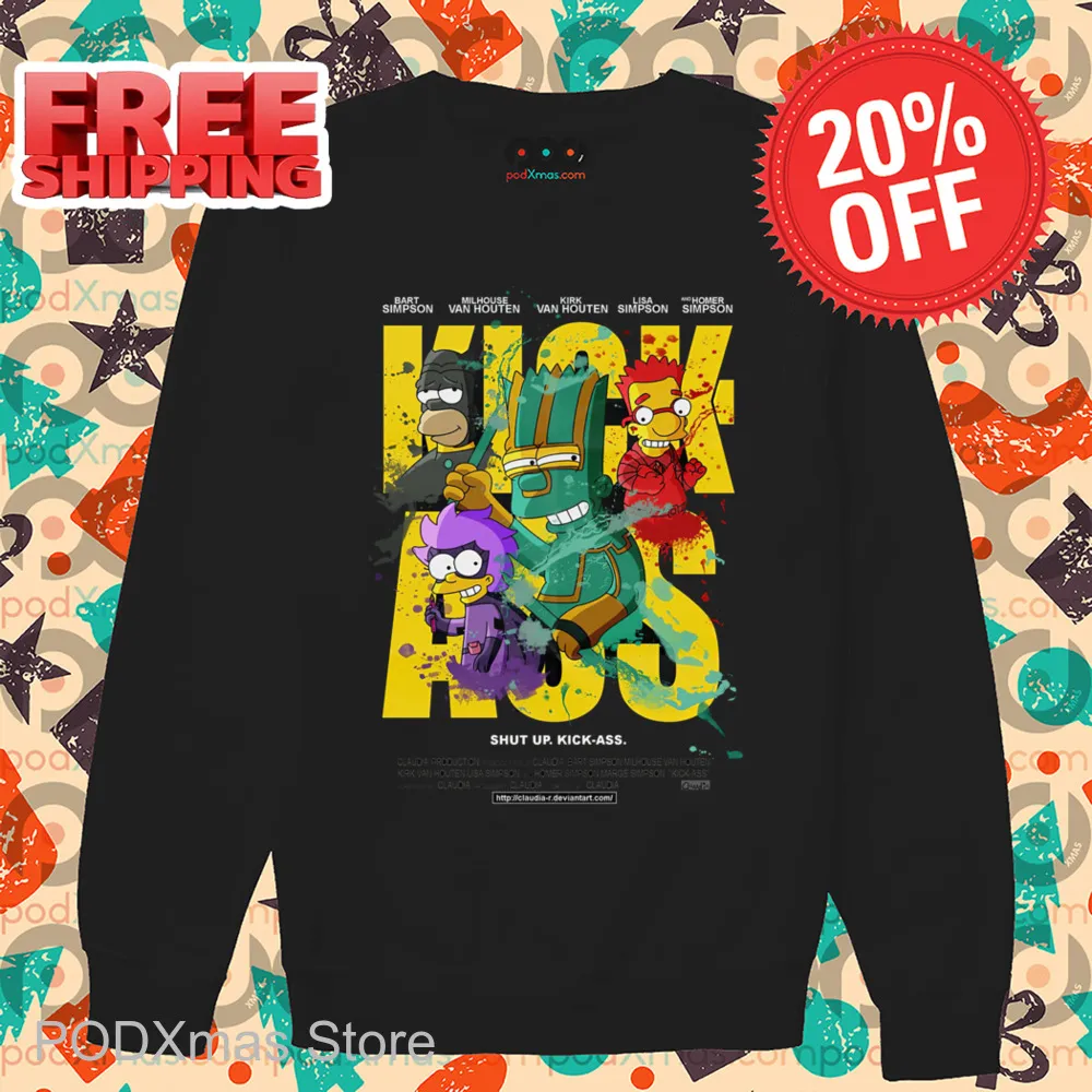 Bart Kick Ass Shut Up Kick Ass The Simpsons Shirt