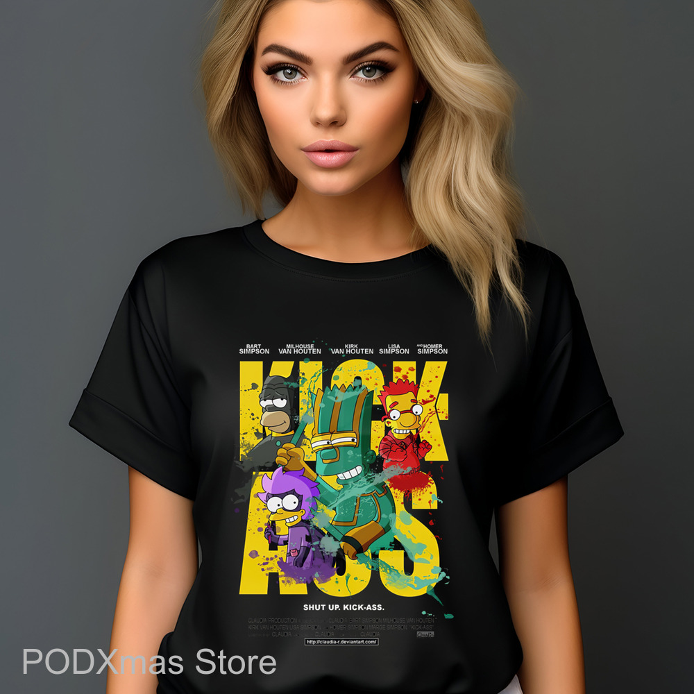 Bart Kick Ass Shut Up Kick Ass The Simpsons Shirt