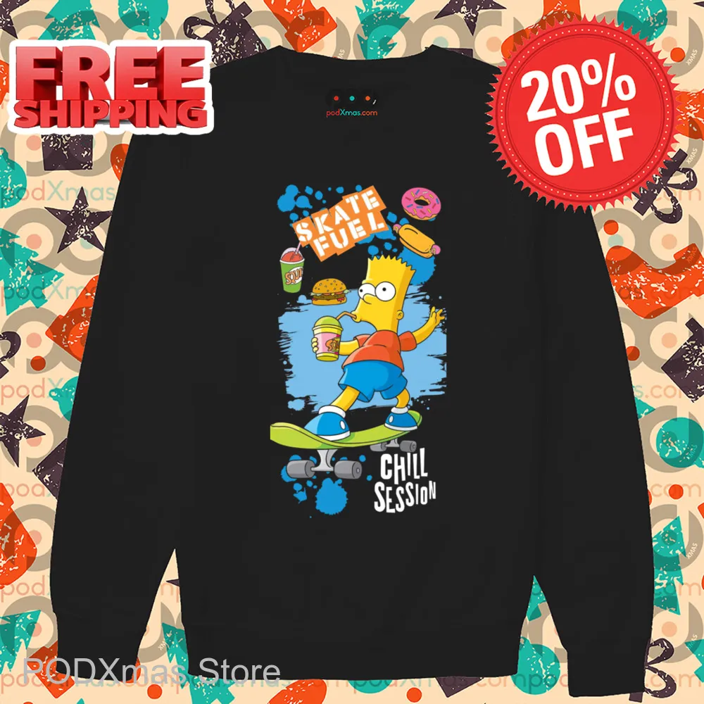Bart Simpson Skate Fuel Chill Session Shirt