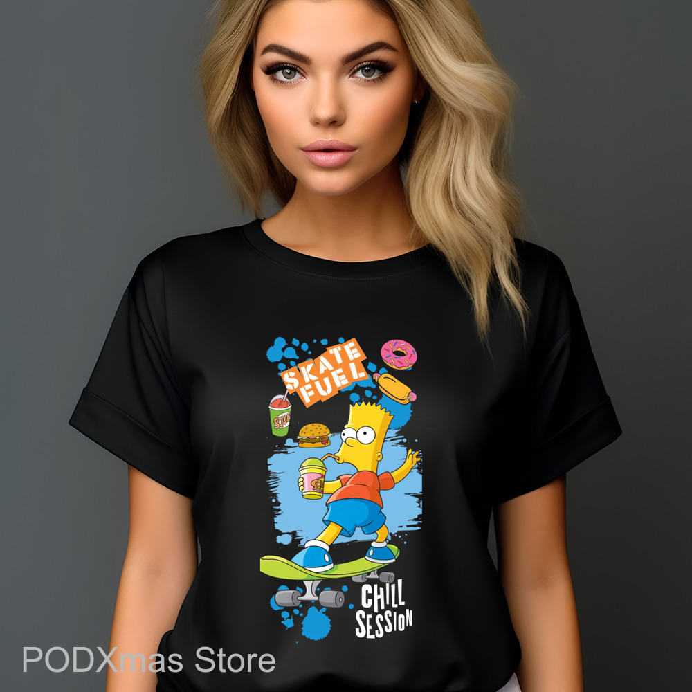 Bart Simpson Skate Fuel Chill Session Shirt