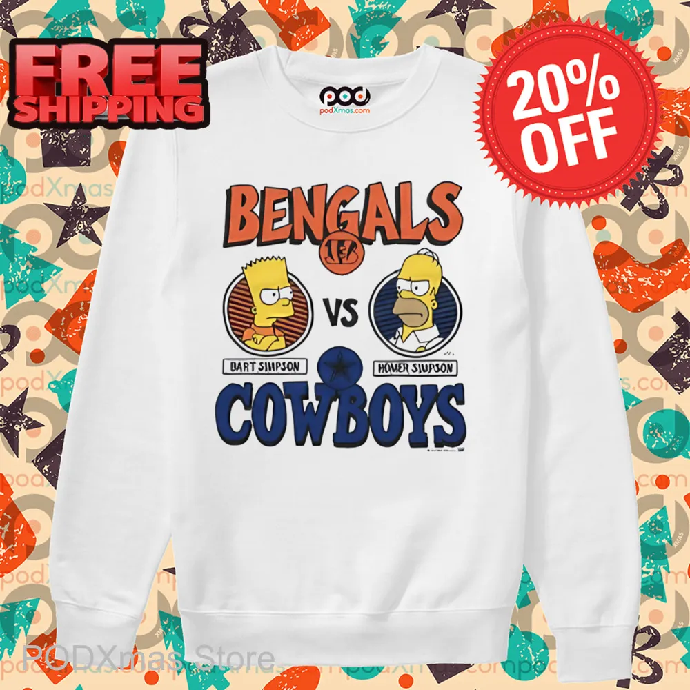 Bart vs Homer Bengals Vs Cowboys 2024 Shirt