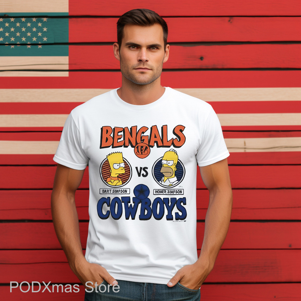 Bart vs Homer Bengals Vs Cowboys 2024 Shirt
