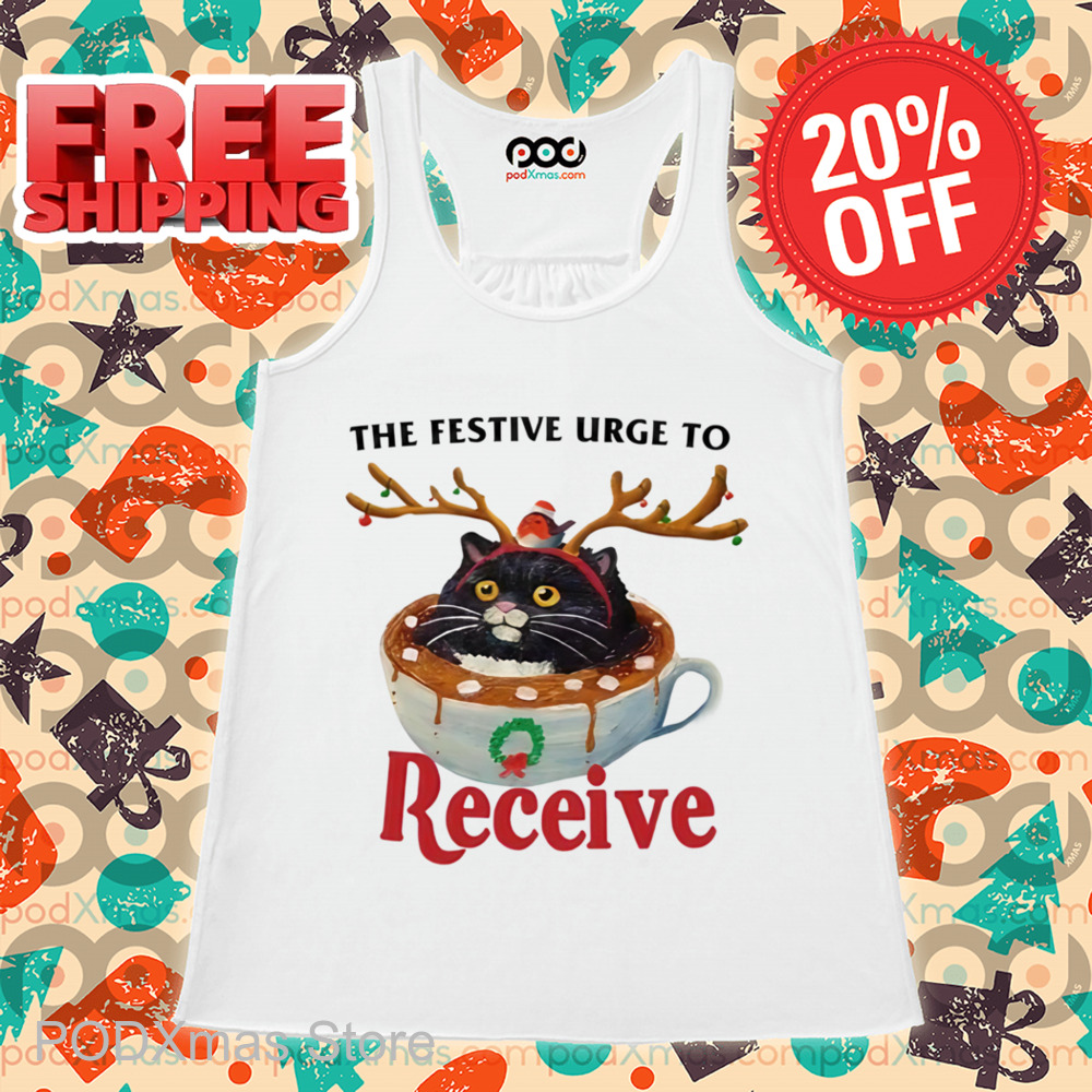 Black Cat Coffee The Festive Urge To Receive Shirt