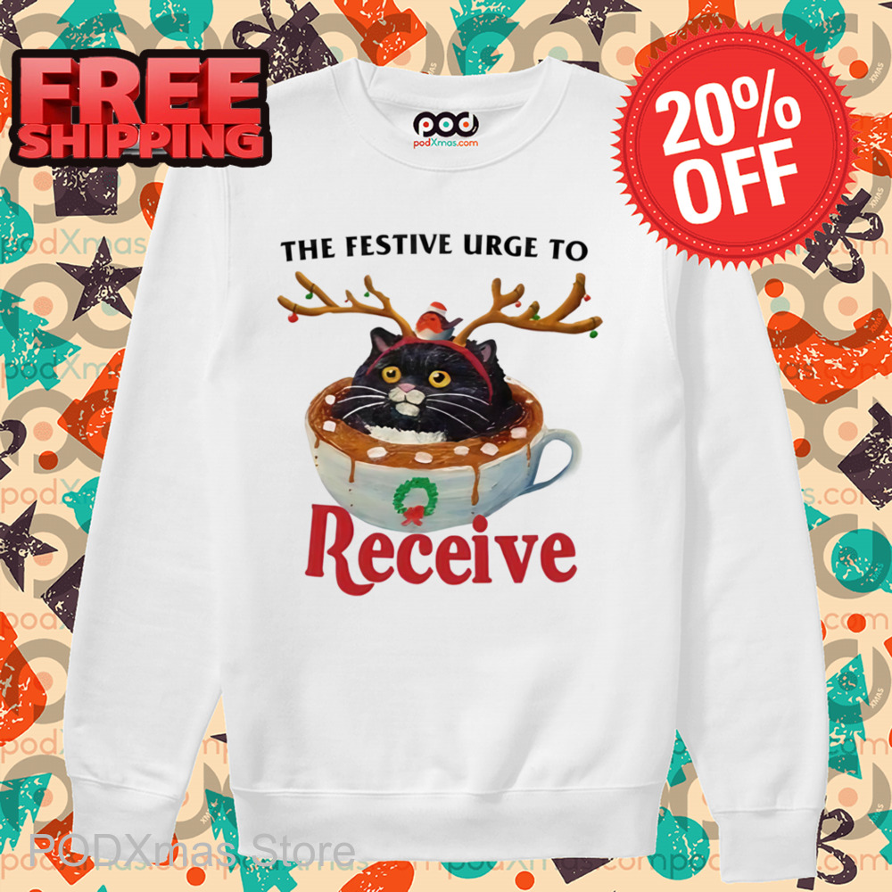 Black Cat Coffee The Festive Urge To Receive Shirt