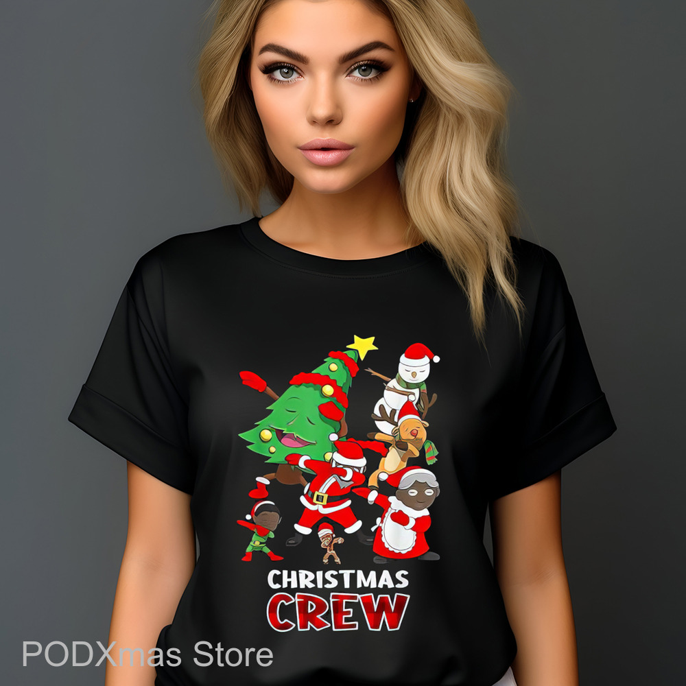 Black Santa Christmas Crew 2024 Shirt