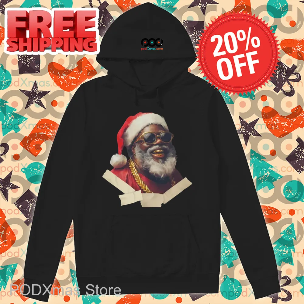 Black Santa Golden Grillz Christmas 2024 Shirt