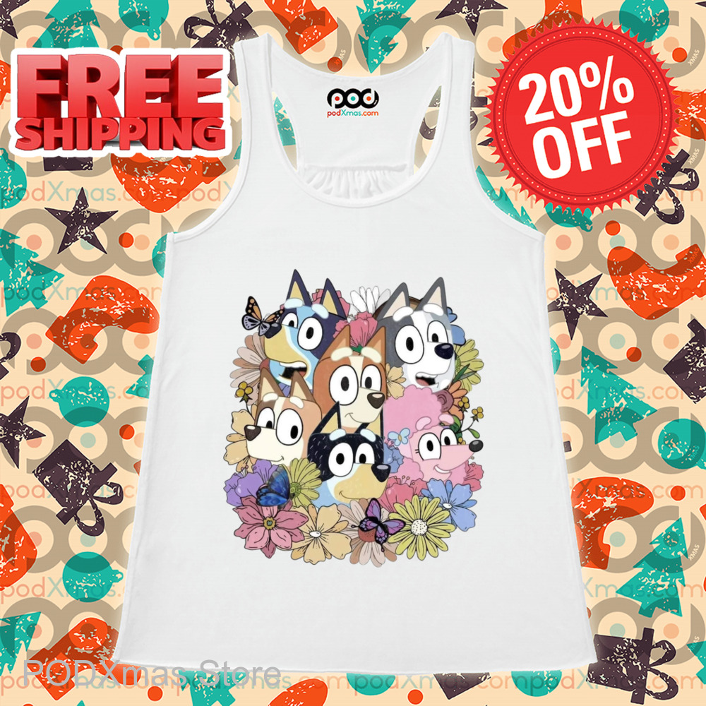 Bluey Characters Floral 2024 Shirt