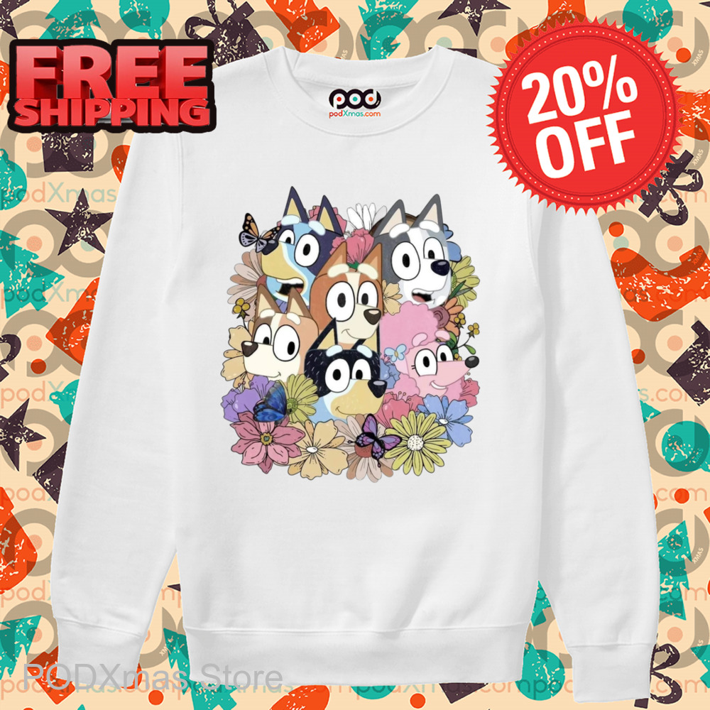 Bluey Characters Floral 2024 Shirt