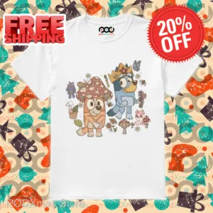 Bluey Mushroom Floral Vintage 2024 Shirt