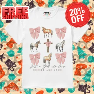 Bow Tie Horse Just A Girl Who Loves Horses And Jesus Shirt