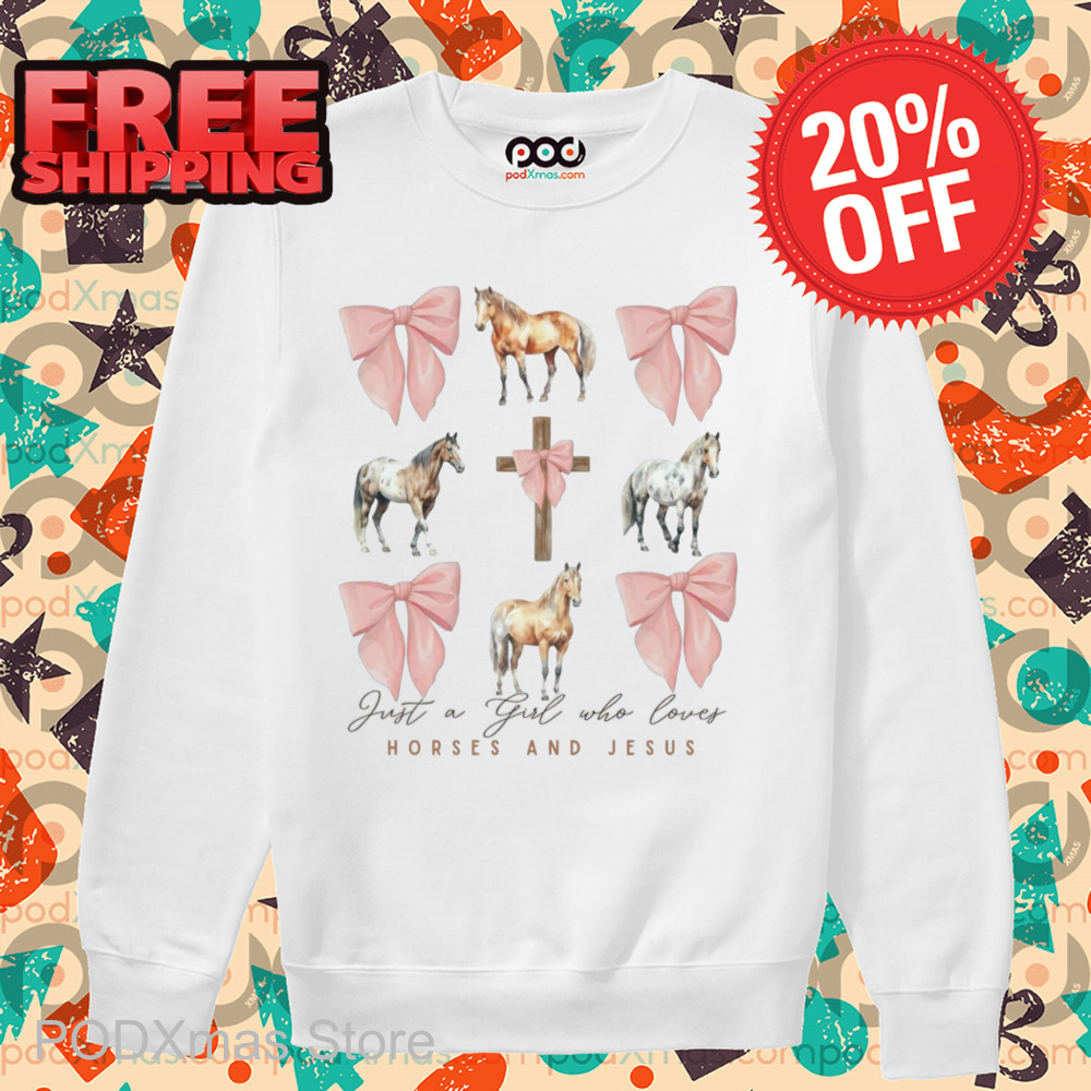 Bow Tie Horse Just A Girl Who Loves Horses And Jesus Shirt