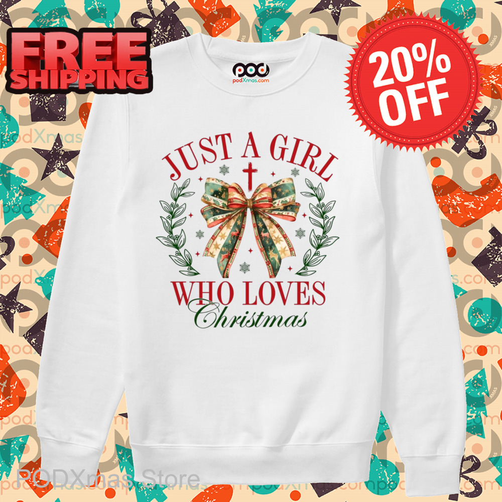 Bow Tie Just A Girl Who Loves Christmas 2024 Shirt