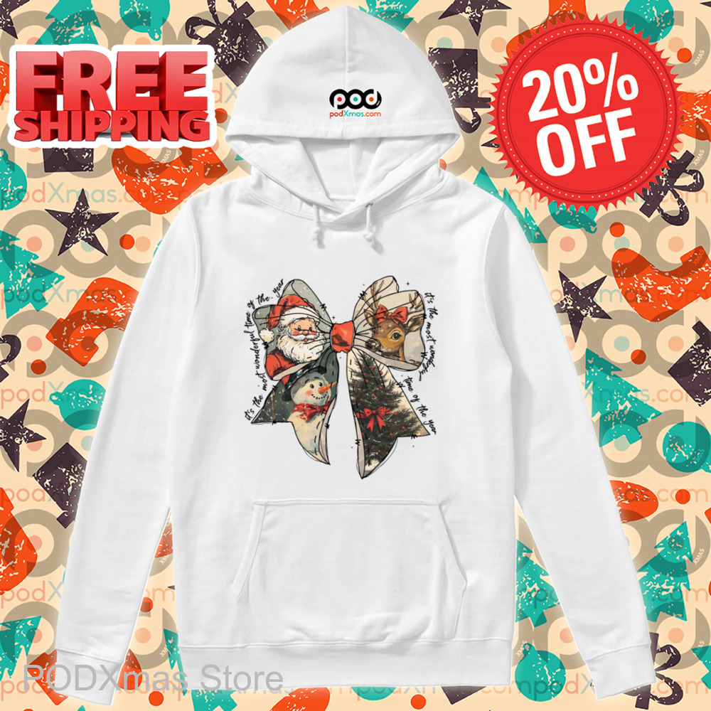 Bow Tie Santa Snowman It's The Most Wonderful Time Of The Year Shirt
