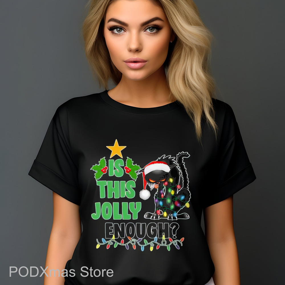 Cat Light Christmas Is This Jolly Enough 2024 Shirt