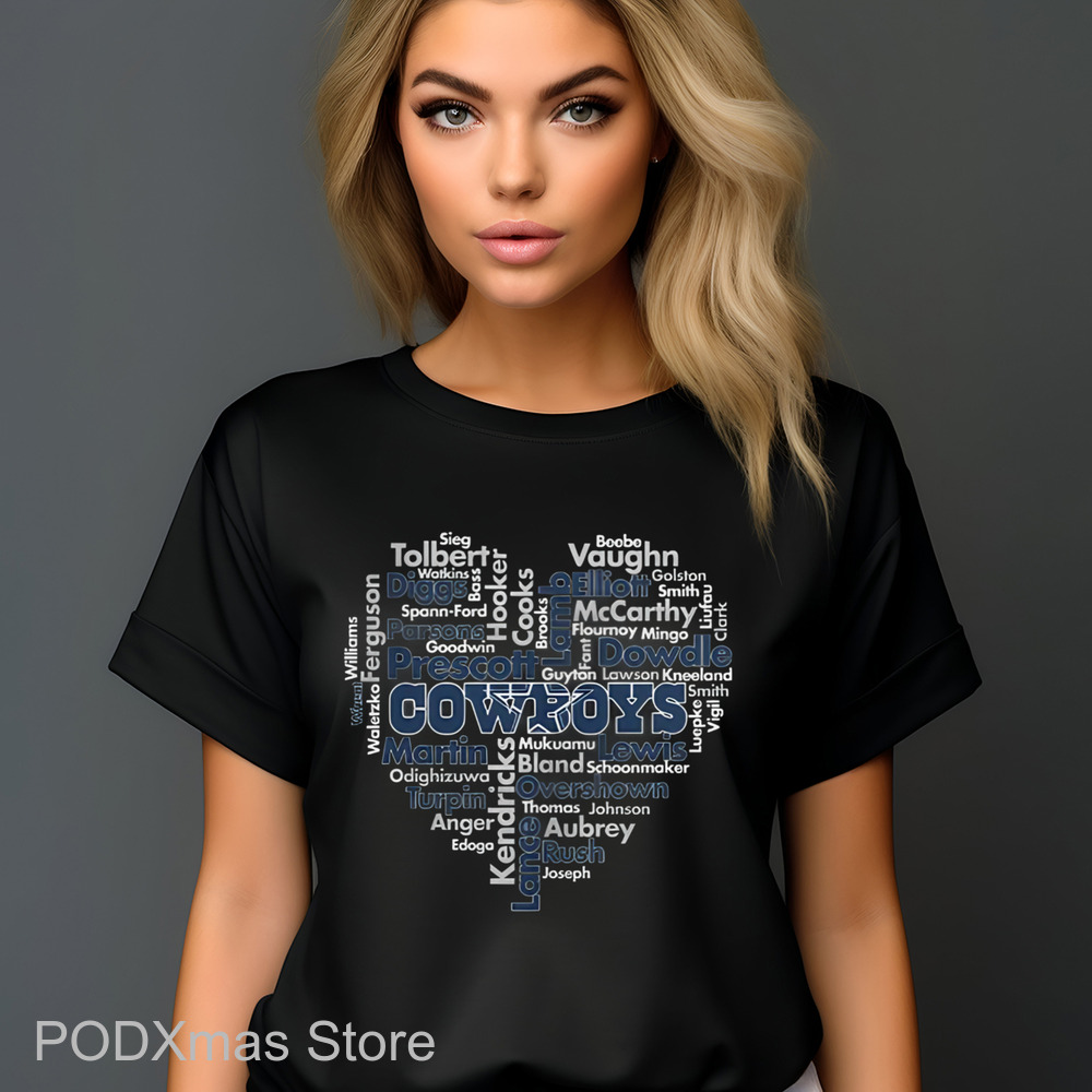 Dallas Cowboys Heart Players Name 2024 Shirt