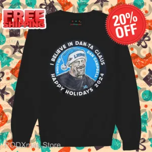 Dan Campbell Go Lions I Believe In Dan-ta Claus Happy Holidays 2024 Shirt