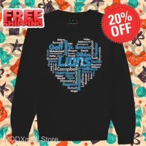 Detroit Lions Heart Name 2024 Shirt