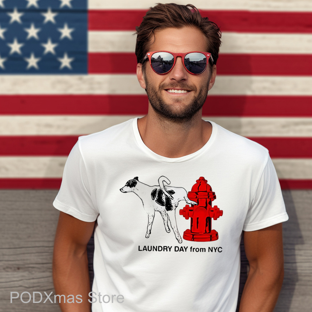 Dog Peeing Laundry Day From NYC Shirt