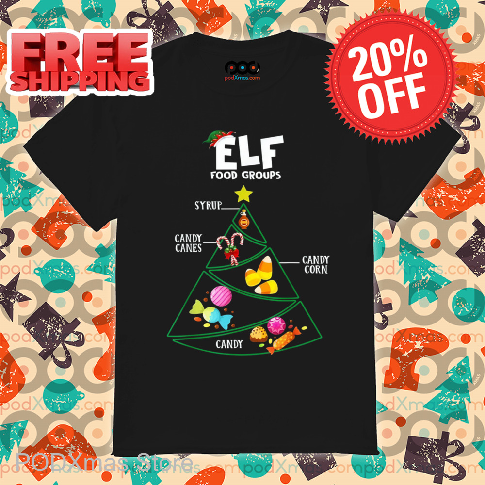 ELF Food Groups Syrup Candy Canes Candy Corn Candy Shirt