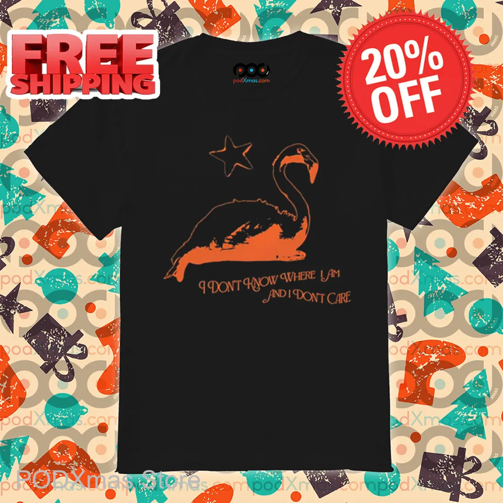 Flamingo I Don't Know Where I Am And I Don't Care Shirt