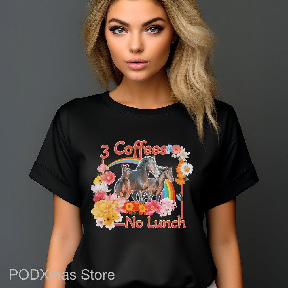 Floral Rainbow 3 Coffees No Lunch 2024 Shirt