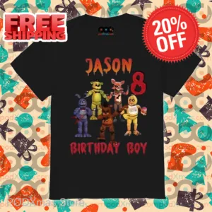 Freddy Fazbear Custom Jason 8 Birthday Boy Shirt