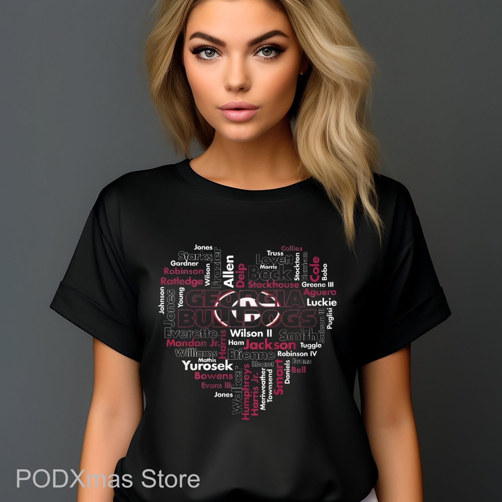 Georgia Bulldogs Heart Players Name 2024 Shirt