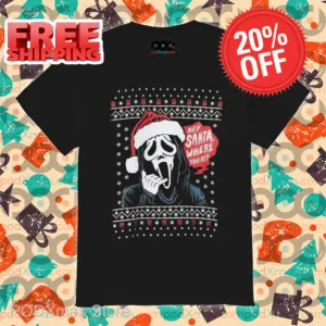 Ghost Face Hey Santa Where You At Ugly Christmas 2024 Shirt
