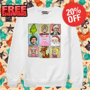 Grinch Elf Nutcracker Santa Characters Signature Christmas 2024 Shirt