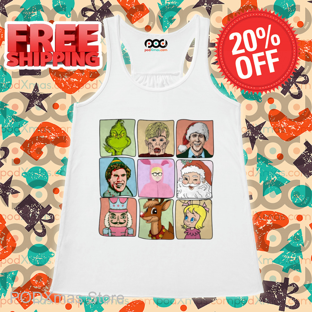 Grinch Elf Nutcracker Santa Characters Signature Christmas 2024 Shirt