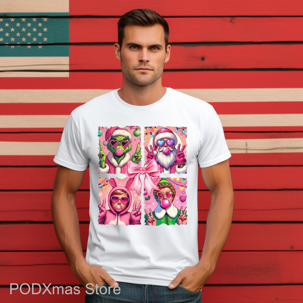 Grinch Santa Elf Blow Bubbles Christmas 2024 Shirt