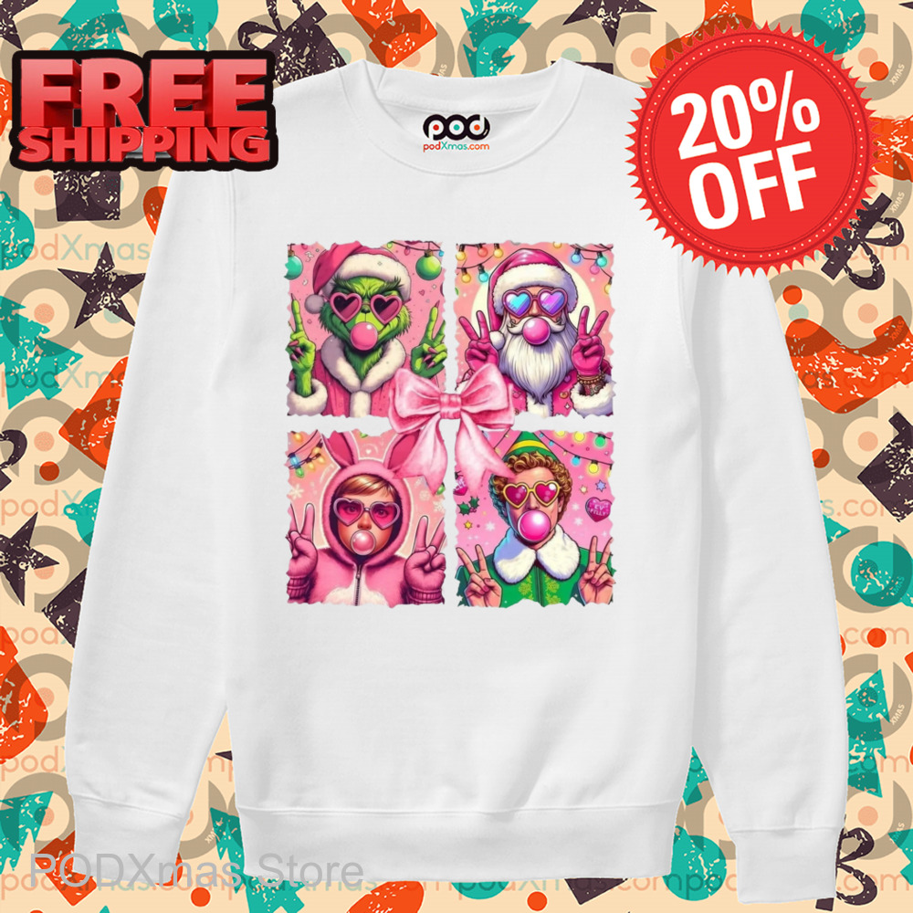 Grinch Santa Elf Blow Bubbles Christmas 2024 Shirt