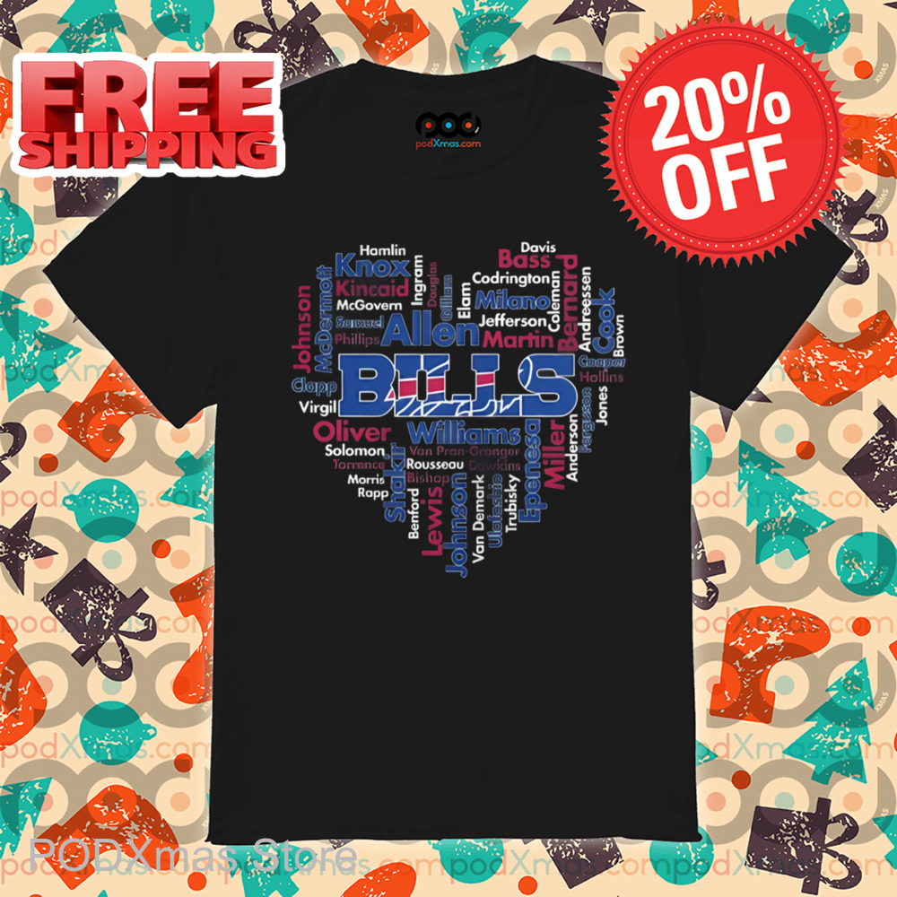 Heart Buffalo Bills Players Name Shirt